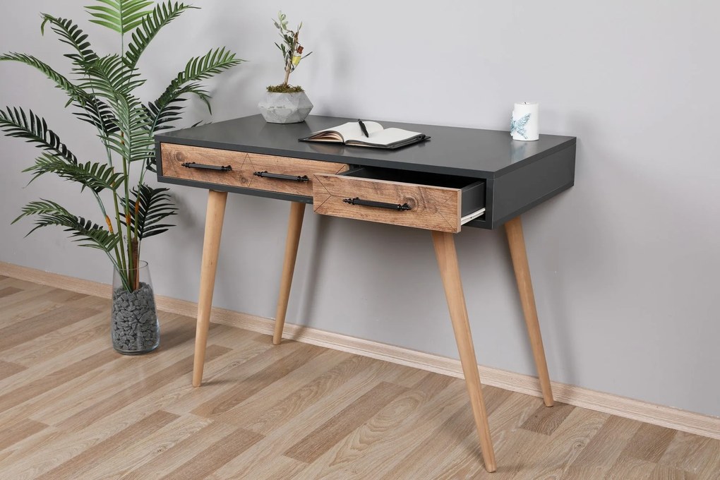 ****
Secretária Milano – Antracite Carvalho – 105x79x55 cm
**