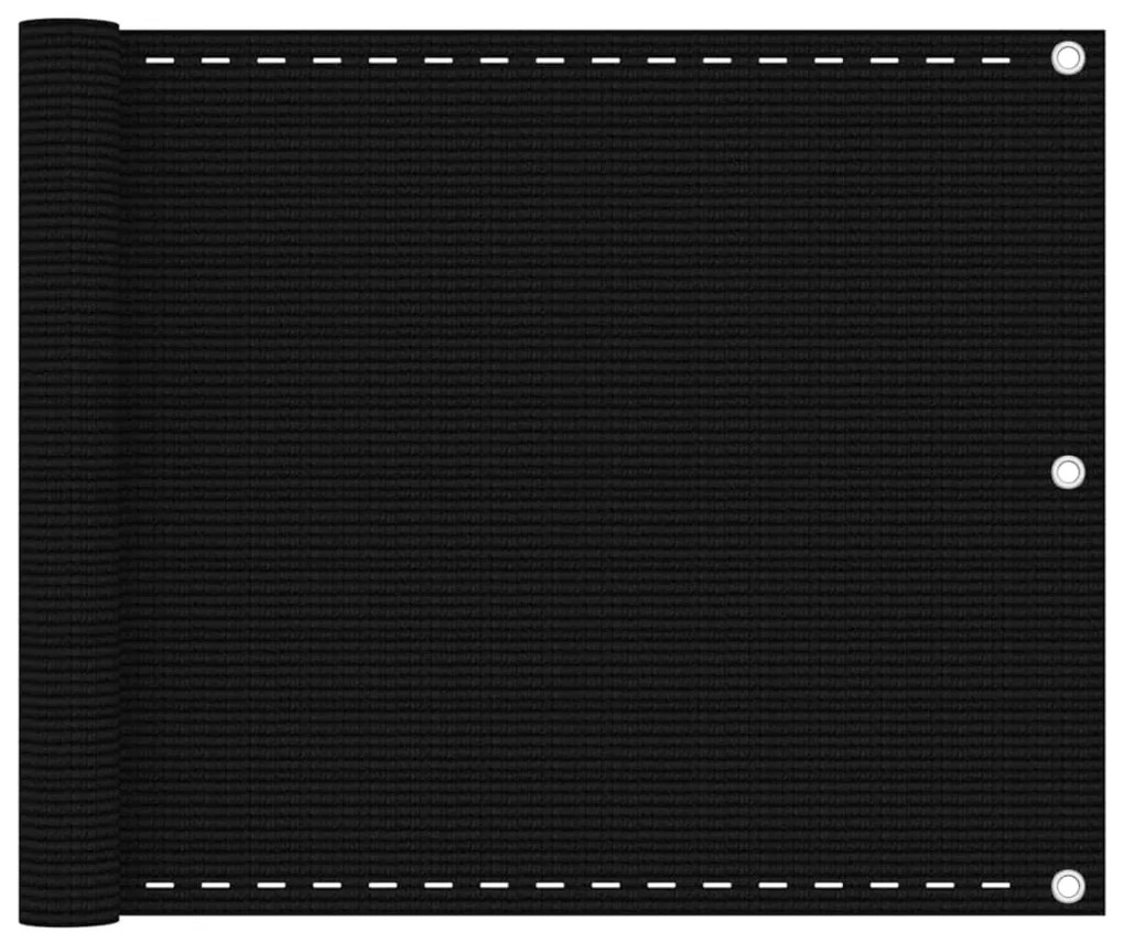 Tela de varanda 75x500 cm PEAD preto