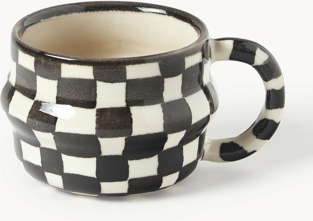 Canecas com padrão xadrez Ysia, conjunto de 4