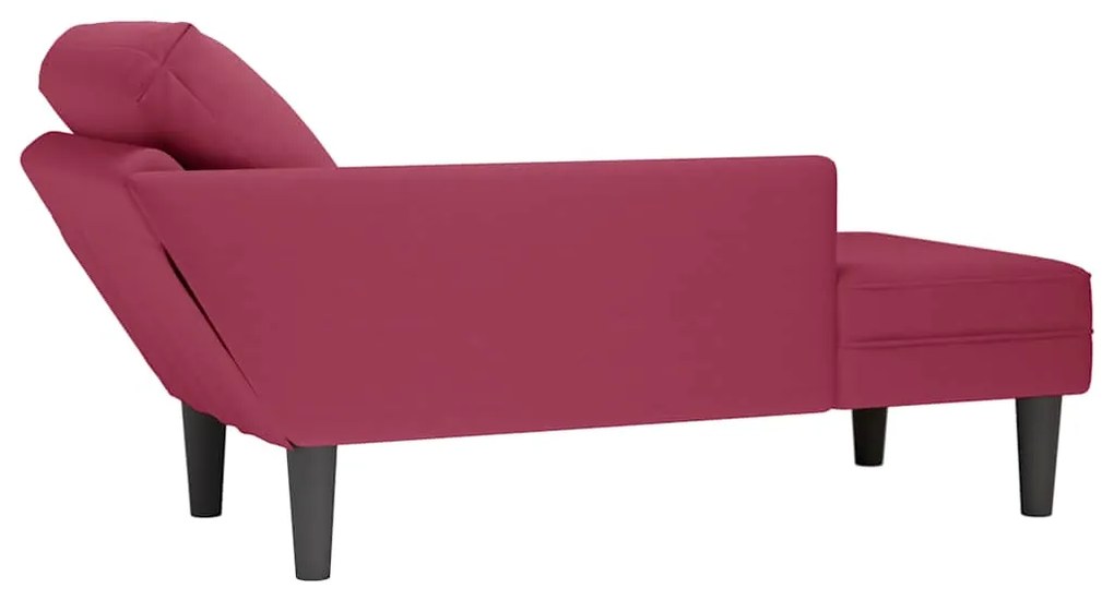 Chaise lounge c/ almofada/apoio de braços direito veludo