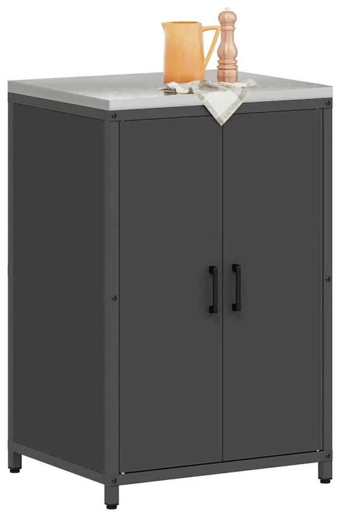 Armário de Armazenamento para Cozinha Preto 60 x 50 x 92 cm Aço