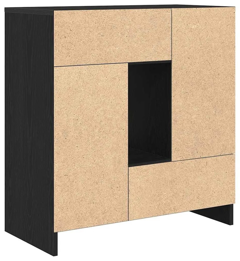 Aparador c/ gavetas e portas 70,5x34x74,5 cm carvalho preto