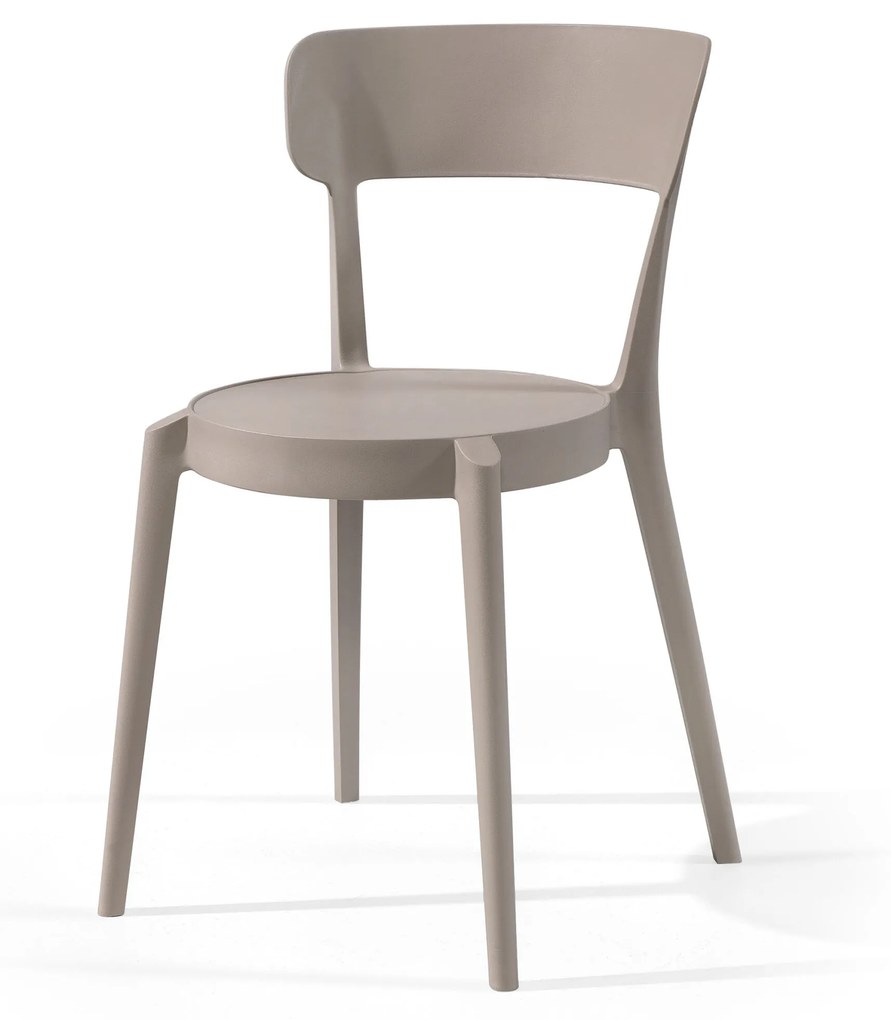 ACASA Conjunto com 4 cadeiras, Turtle Dove - Polipropileno