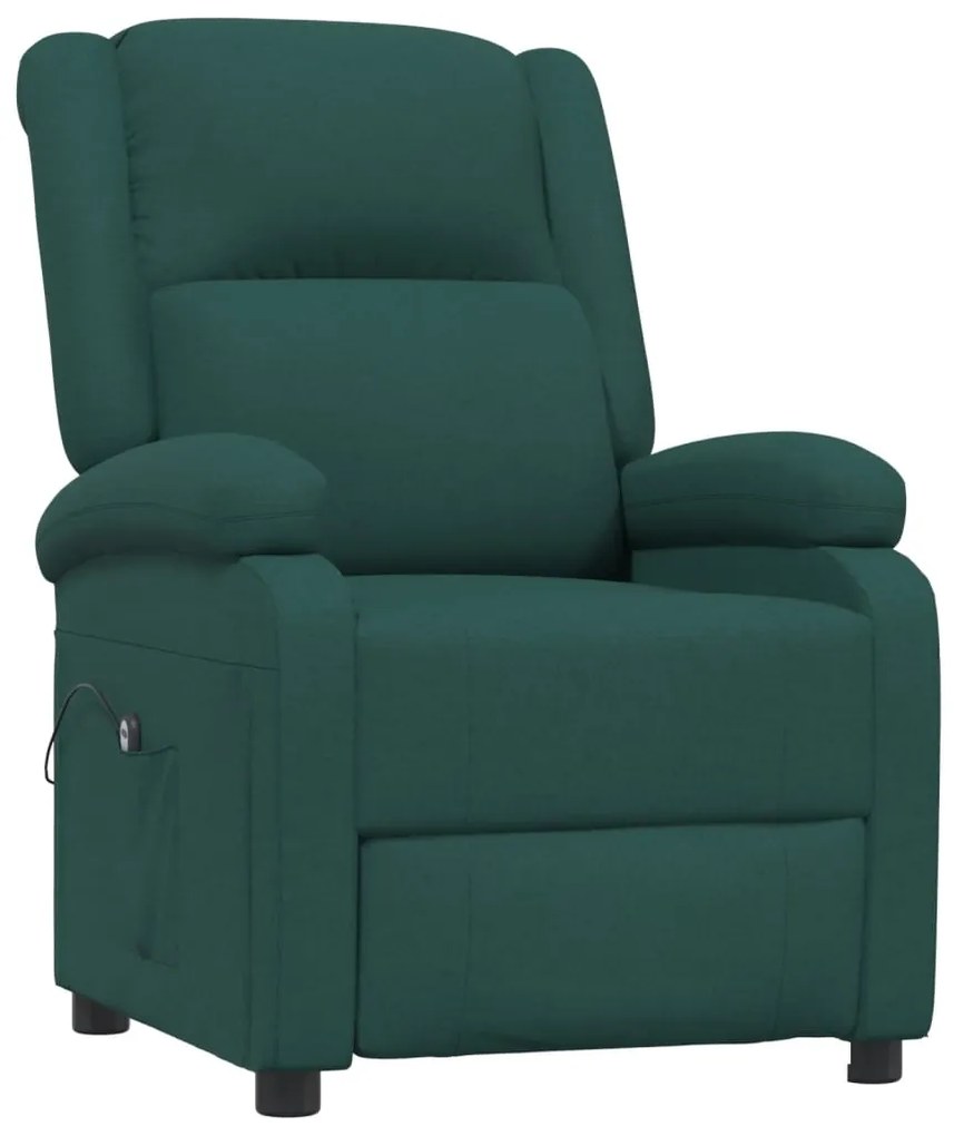 Poltrona elétrica reclinável tecido verde-escuro