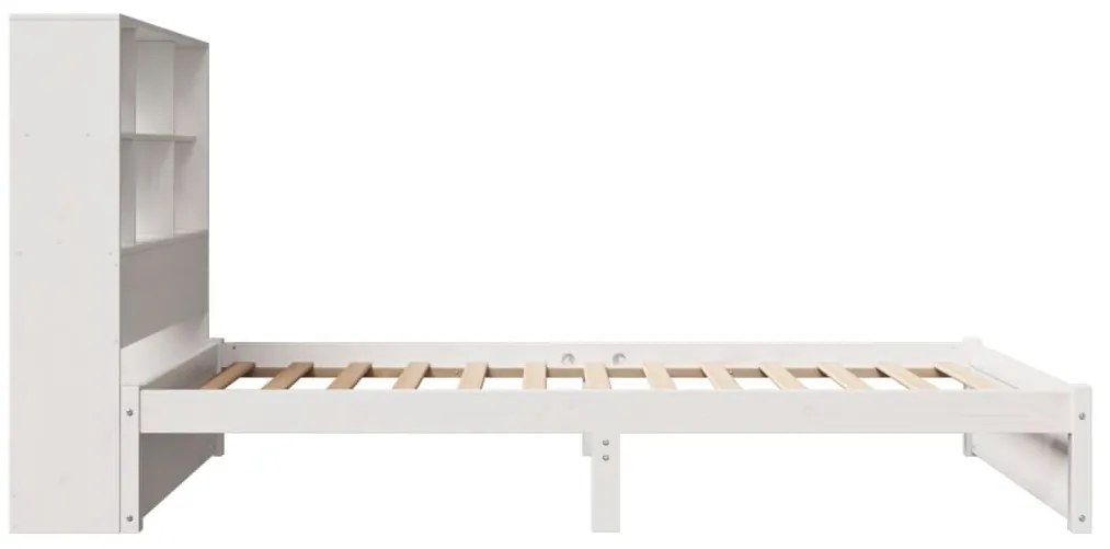 Cama com estante sem colchão 90x190 cm pinho maciço branco