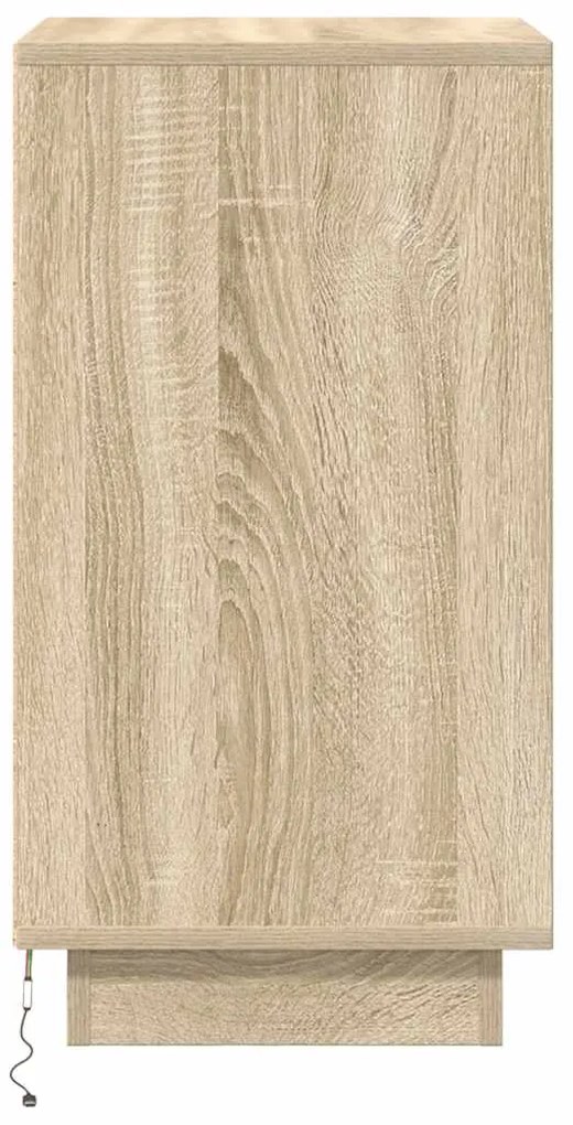 Mesa de cabeceira com luzes LED 38x34x65 cm carvalho sonoma