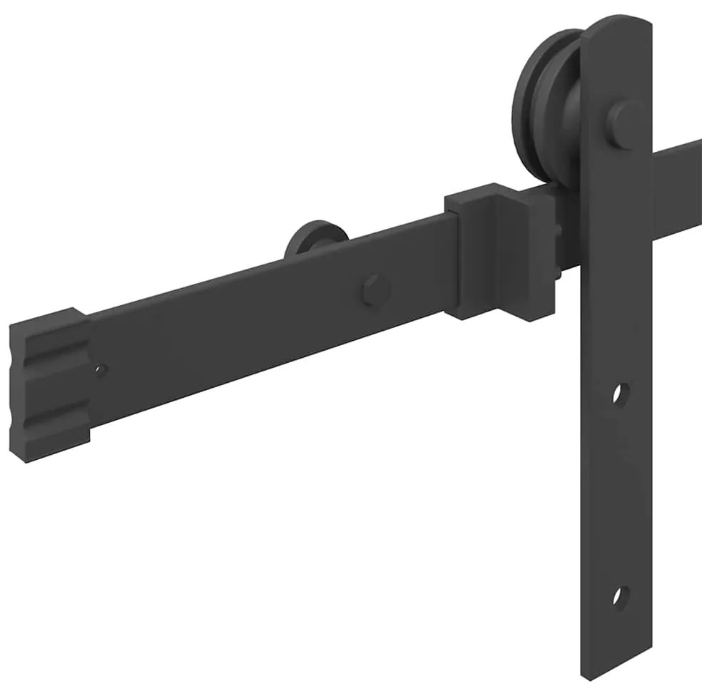 Kit de ferragens para porta deslizante 213,5 cm aço preto