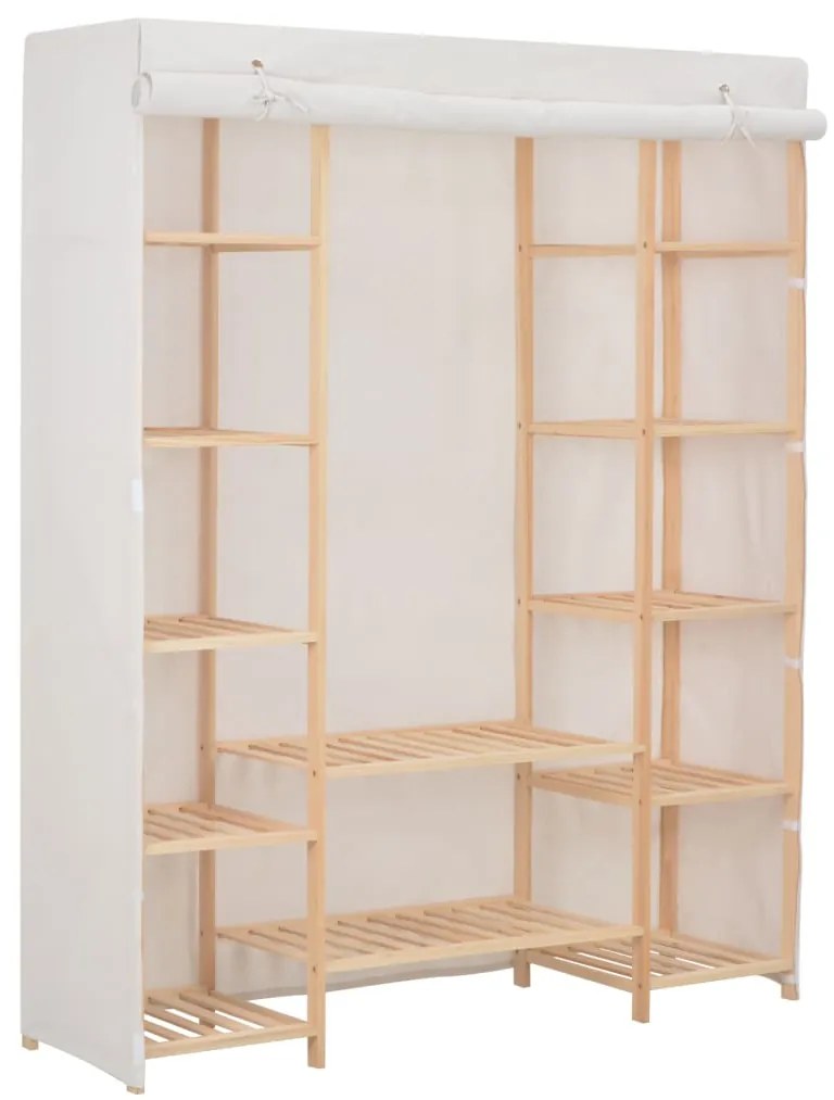 Roupeiro 135x40x170 cm tecido branco