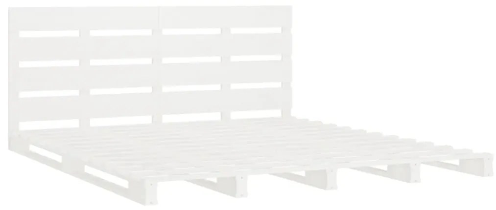 Cama sem colchão 180x200 cm madeira de pinho maciça branco
