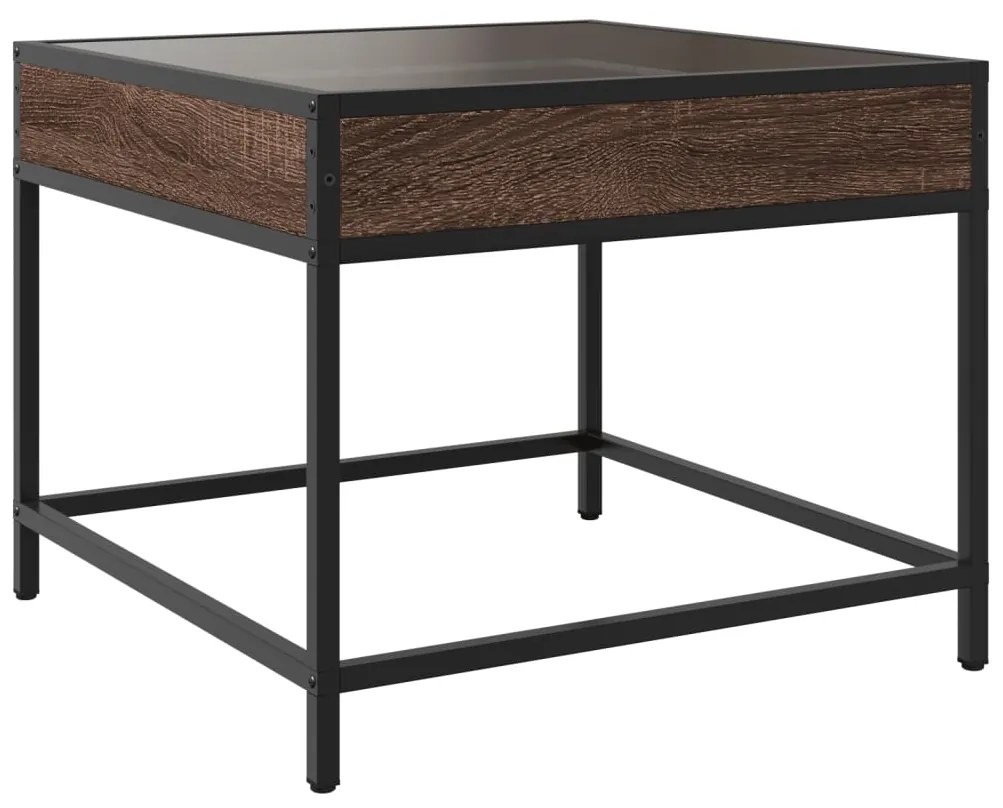 Mesa de centro luzes LED Infinity 50x50x41 cm carvalho castanho