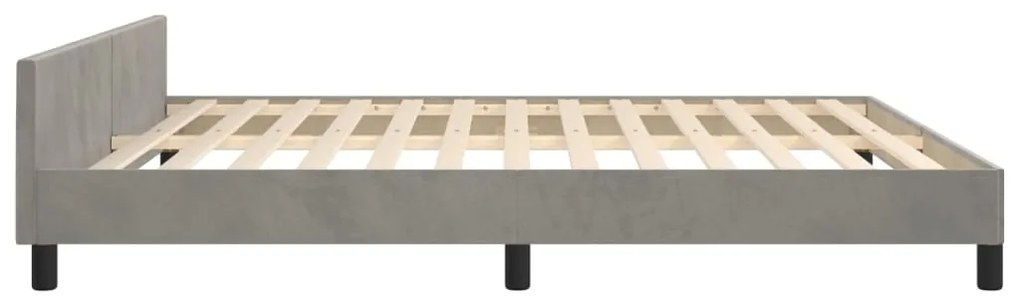 Estrutura de cama sem colchão 160x200 cm veludo cinzento-claro
