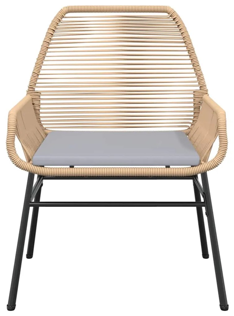 Conjunto jantar jardim 9 peças almofadas vidro vime PE castanho