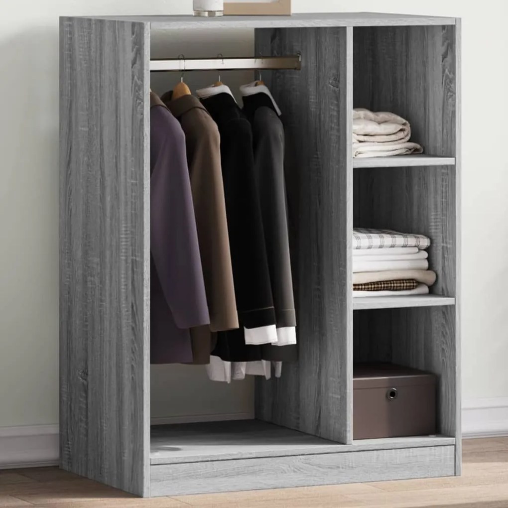 vidaXL Roupeiro 77x48x102 cm derivados de madeira cinzento sonoma