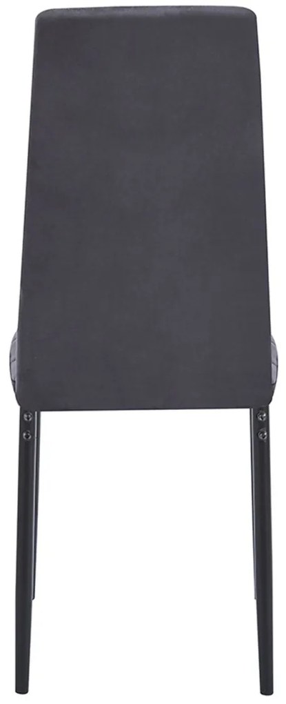 Pack 4 Cadeiras Lan Veludo - Cinza escuro