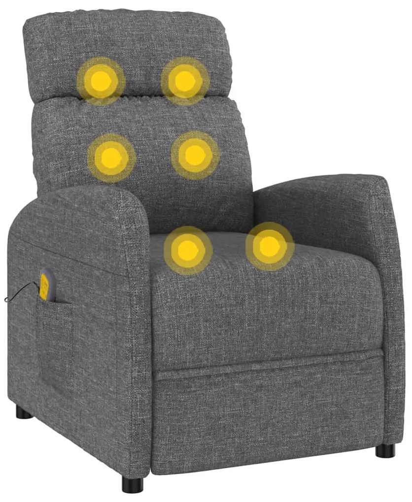 Poltrona de massagens tecido cinzento-escuro