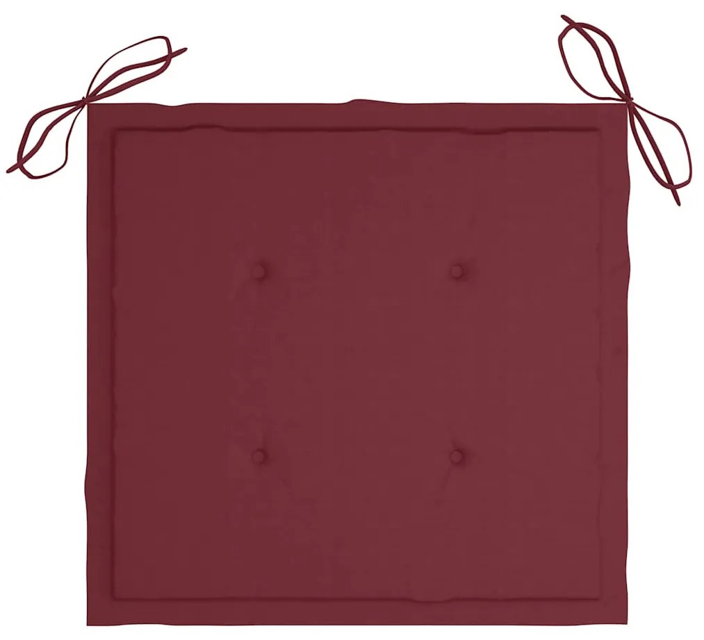 5 pcs conj. de jantar dobrável c/ almofadões p/ exterior bambu