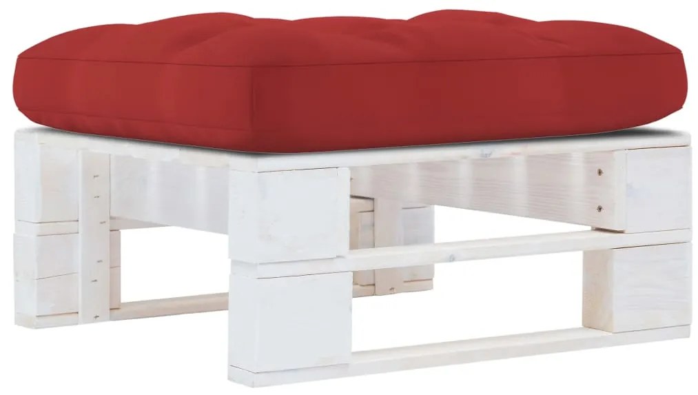 vidaXL Otomano de paletes para jardim pinho impregnado branco