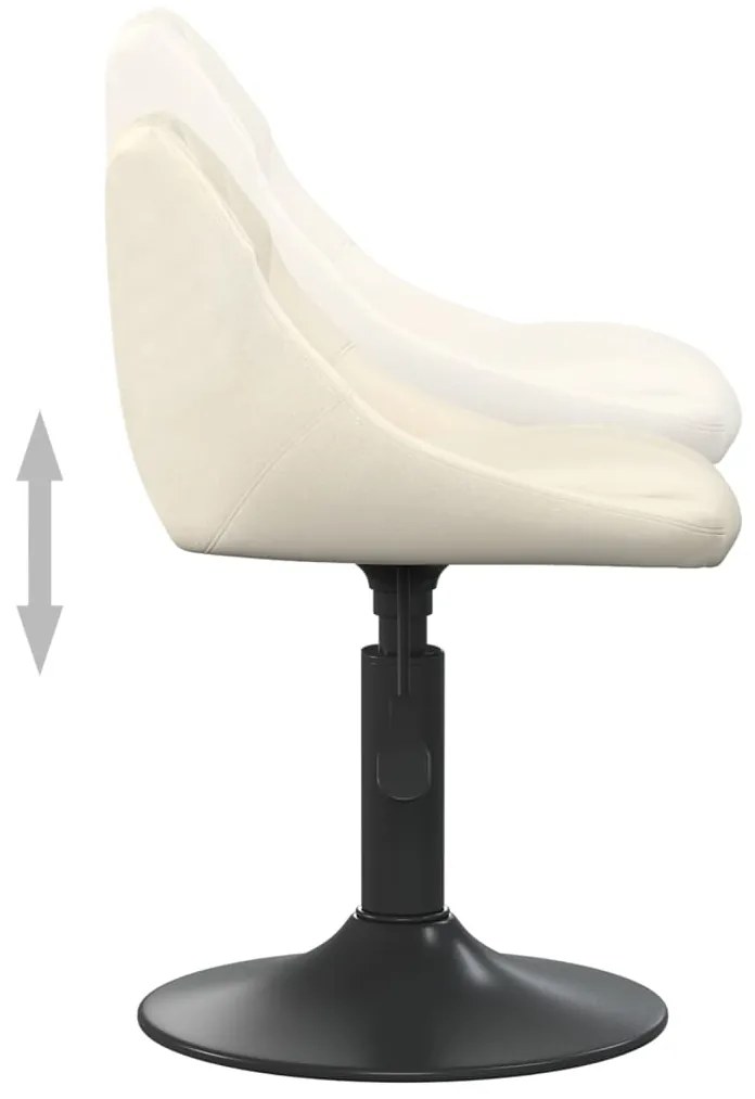 Cadeiras de jantar giratórias 6 pcs veludo cor creme
