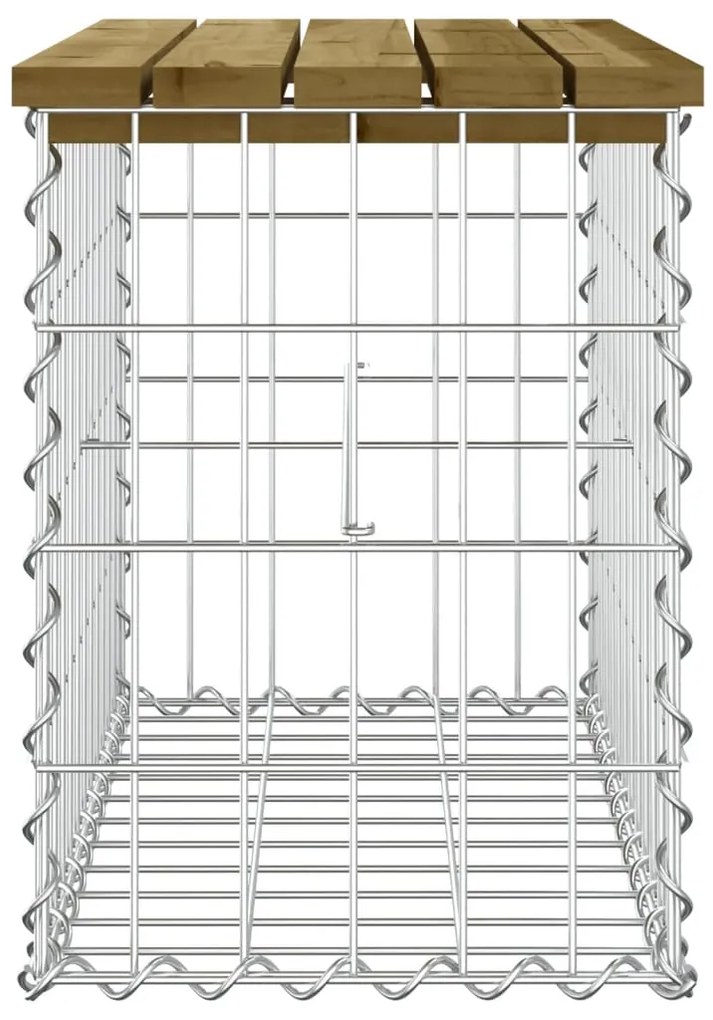 Banco de jardim c/ design gabião 63x31,5x42 cm pinho impregnado