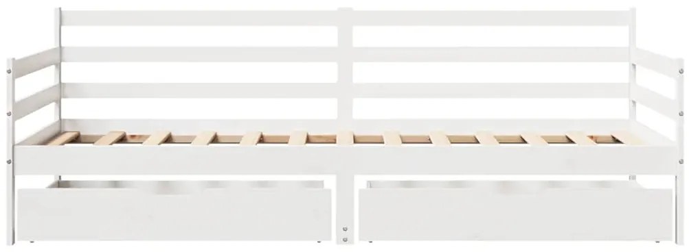 Sofá-cama com gavetas 90x200 cm madeira de pinho maciça