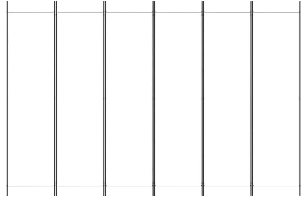 Biombo com 6 painéis 300x200 cm tecido branco