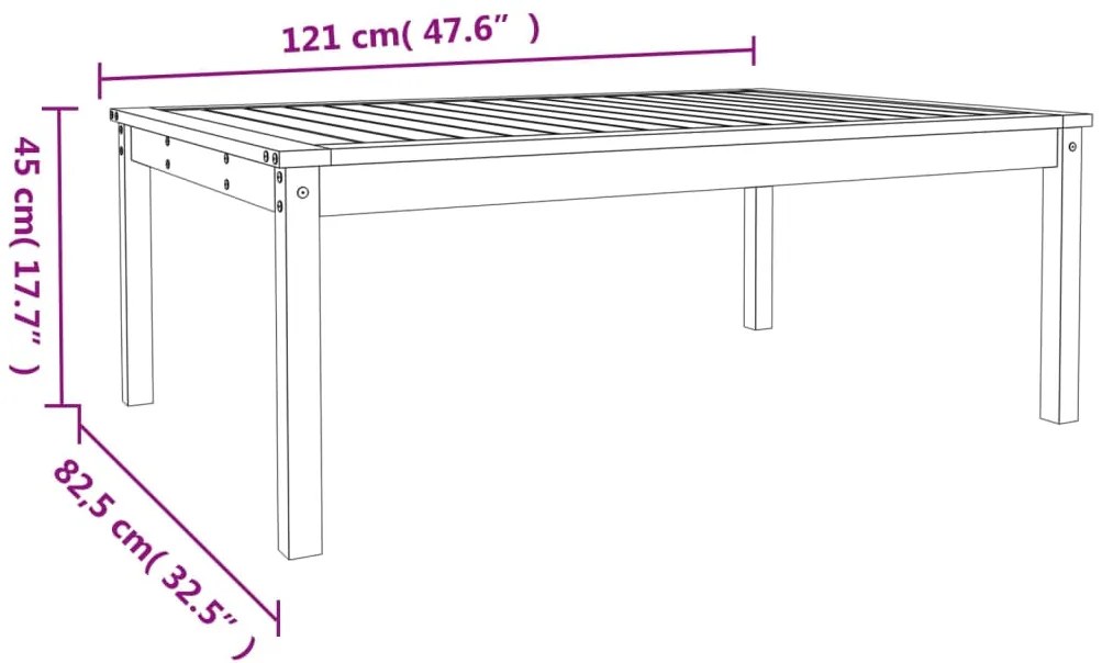 Mesa de jardim 121x82,5x45 cm madeira de douglas maciça