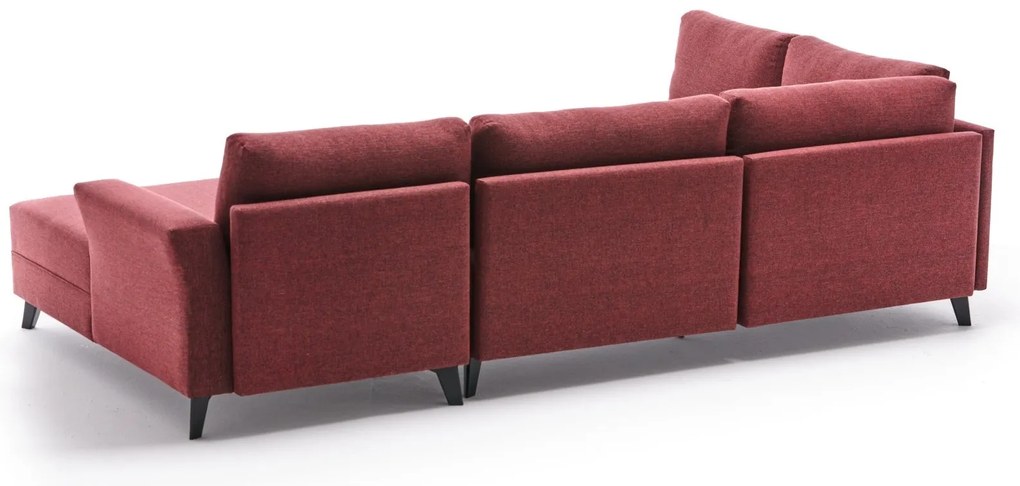 Sofá-Cama de Canto Eris – Vermelho Claret – 300x78x202 cm
