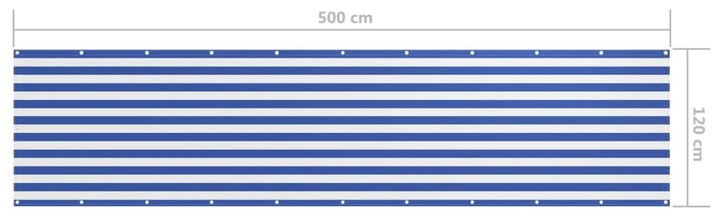 Tela de varanda 120x500 cm tecido Oxford branco e azul
