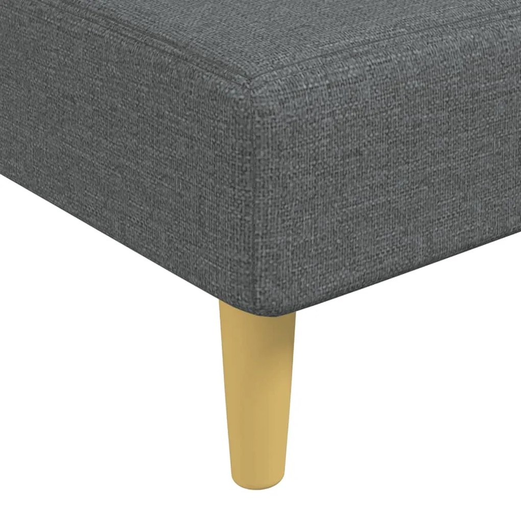 Sofá-cama em forma de L 279x140x70 cm tecido cinzento-escuro