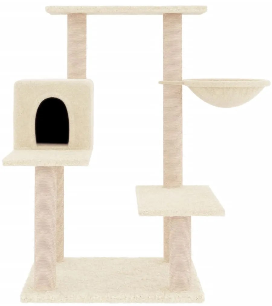 Árvore para gatos c/ postes arranhadores sisal 82,5 cm creme