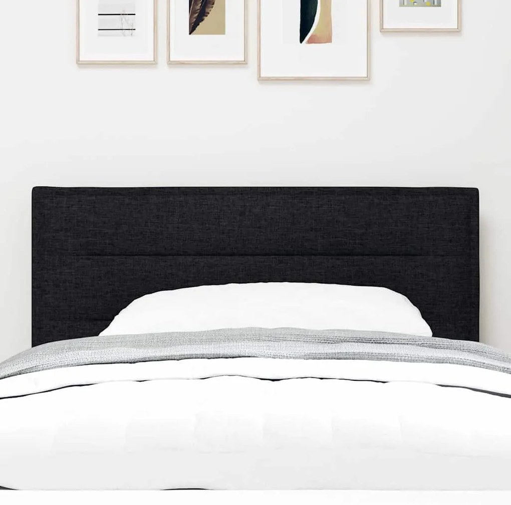 Cabeceira vidaXL Design Linhas Preto 90 cm Tecido