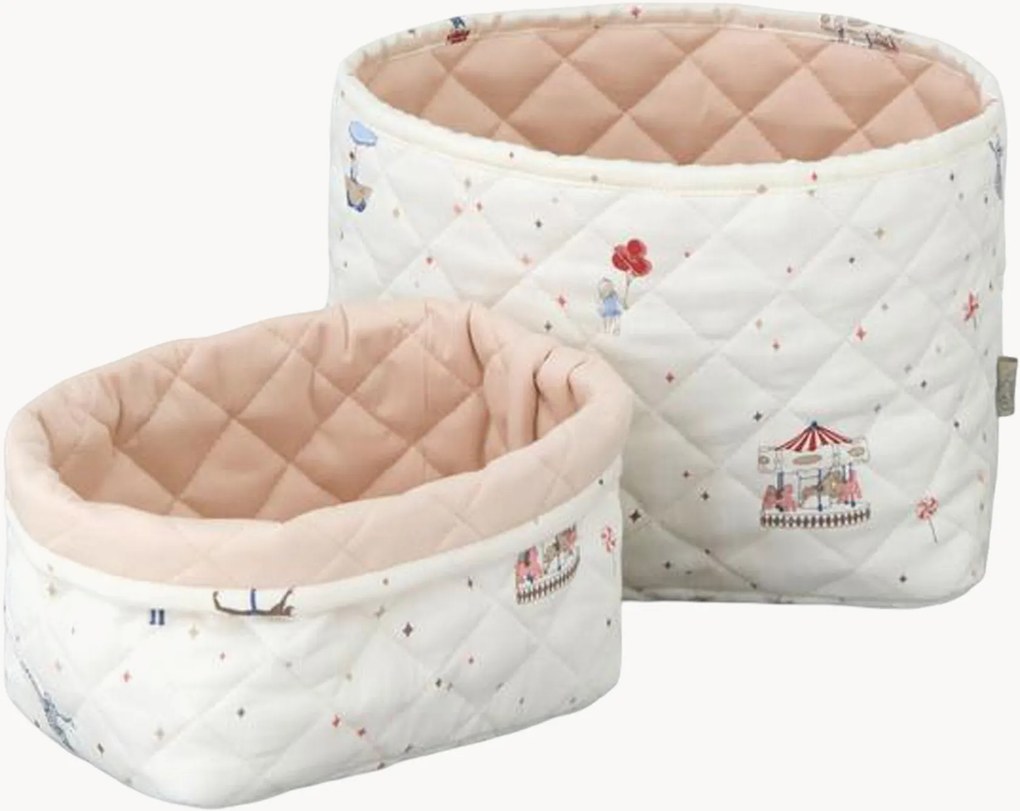 Cestos em algodão orgânico para crianças Carousel, conjunto de 2