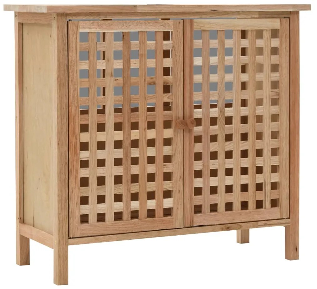 vidaXL Armário para lavatório em madeira de nogueira maciça 66x29x61cm
