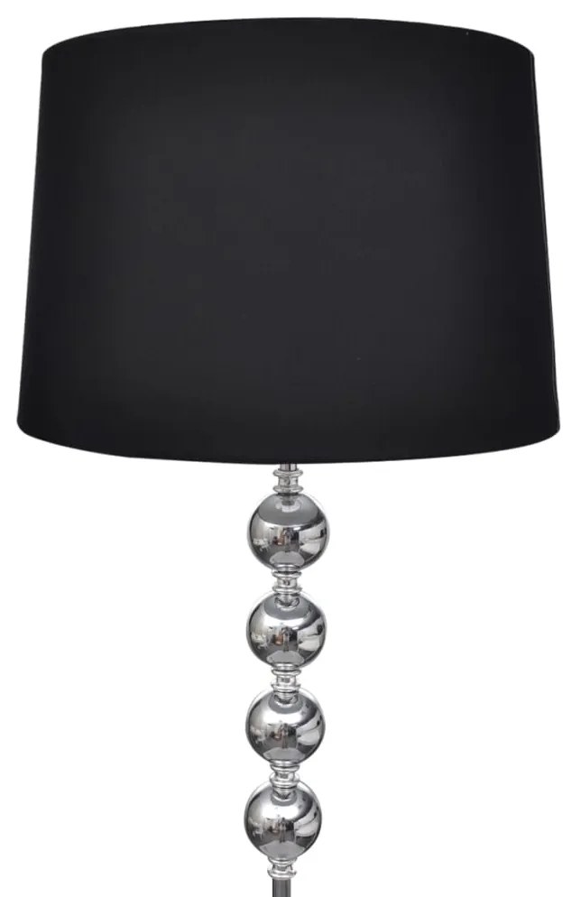 Luminária piso com suporte alto em tons de preto + bolas decorativas
