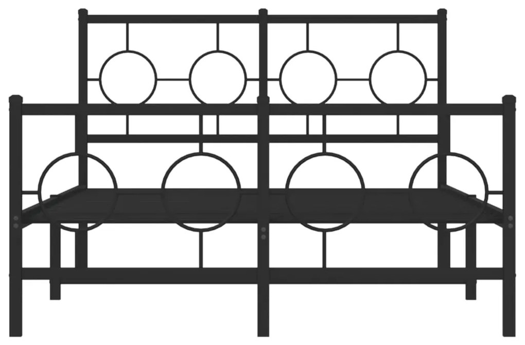 Estrutura de cama com cabeceira e pés 120x200 cm metal preto