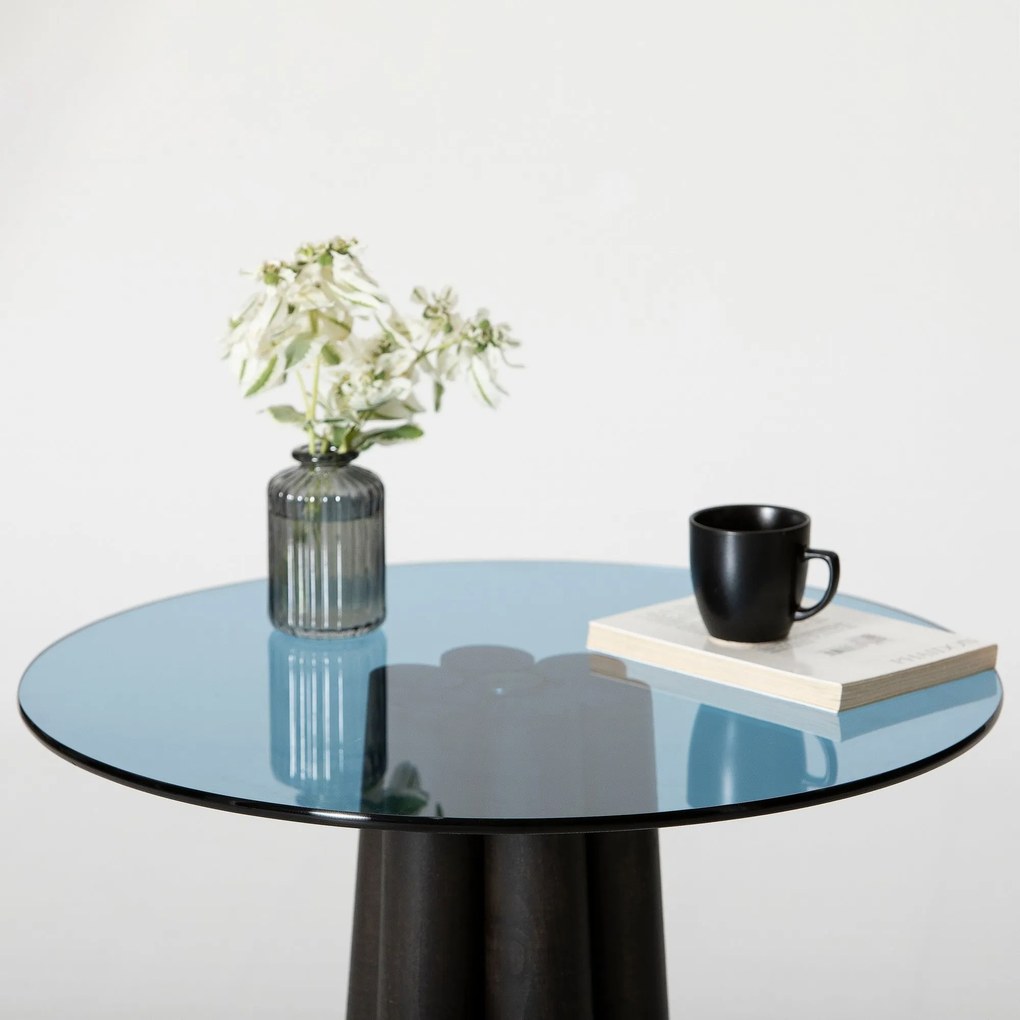 Mesa de Centro Thales – Preto e Azul – 50x50x50 cm
