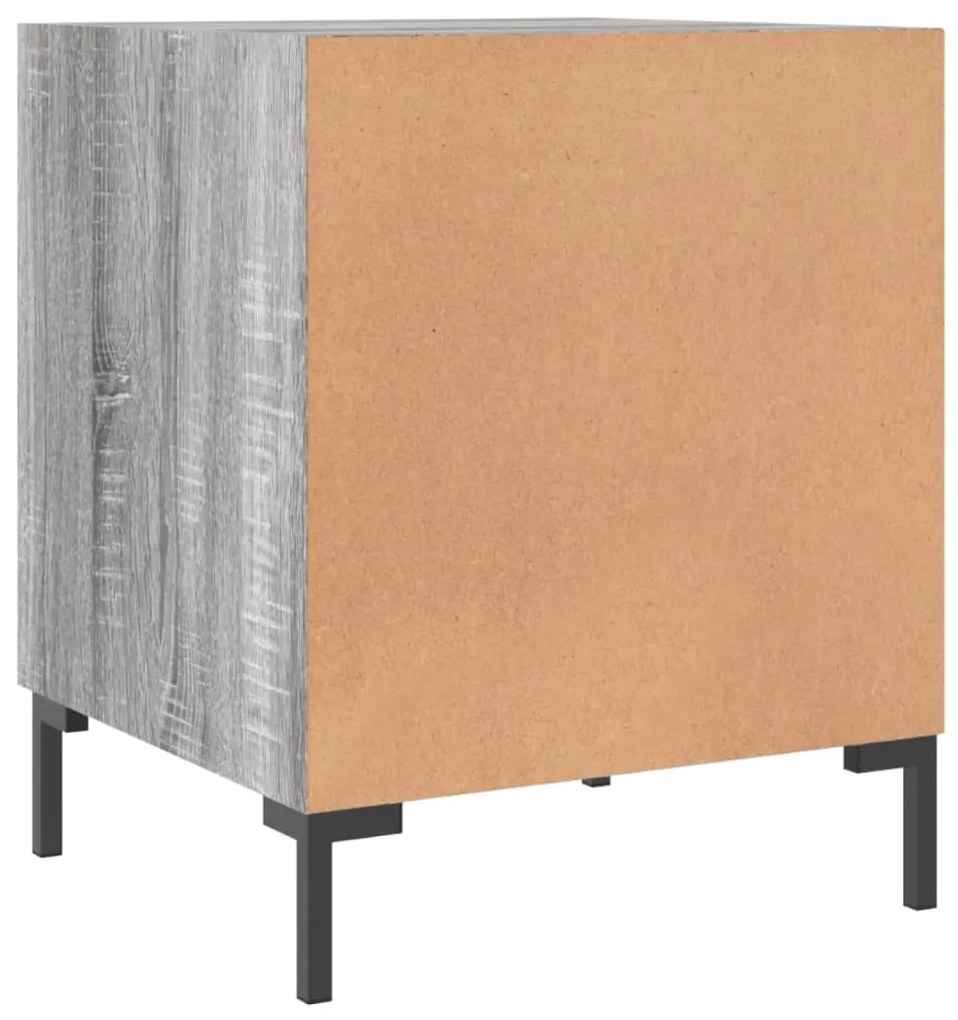 Mesa cabeceira 40x40x50 cm derivados de madeira cinzento sonoma