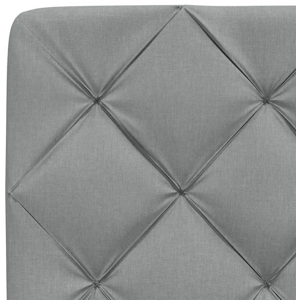Cama com colchão 140x200 cm tecido cinzento-claro