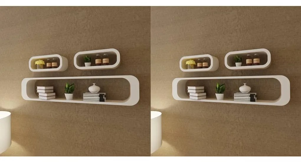 vidaXL Prateleiras de parede cubo 6 pcs branco