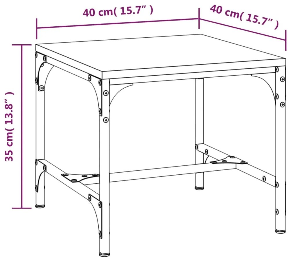 Mesas de apoio 2 pcs 40x40x35 cm deriv. madeira cinzento sonoma