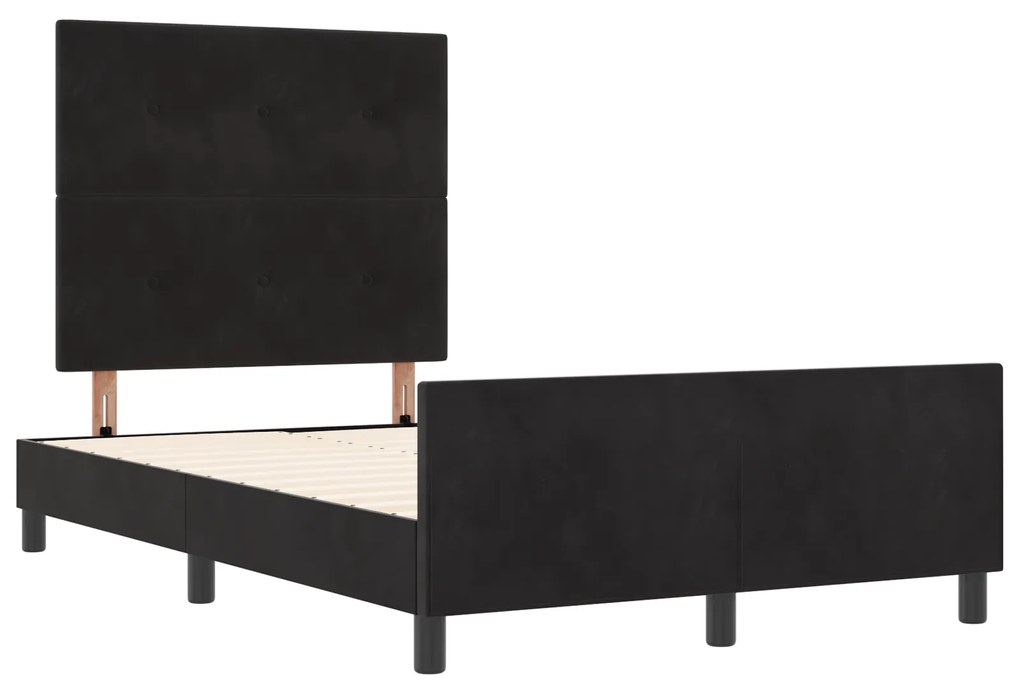 Cama vidaXL Preta 120x190 cm em Veludo