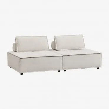 Sofá Modular De 2 Peças Em Tecido Vermont Chenille Bege Creme - Sklum