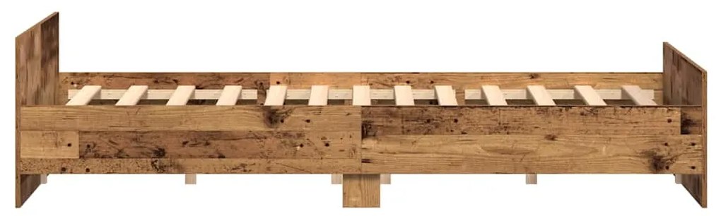 Cama vidaXL Madeira Velha 200x200 cm Painel de Madeira