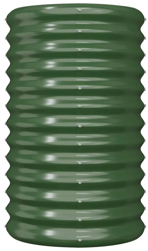 Vaso/floreira de jardim aço revestido a pó 40x40x68 cm verde