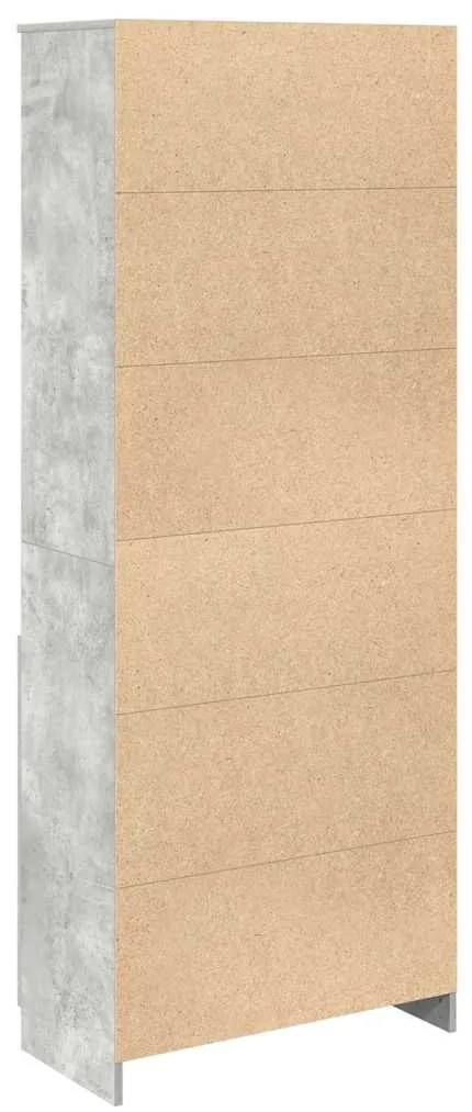 Armário alto 70x35x180 cm derivados de madeira cinza cimento