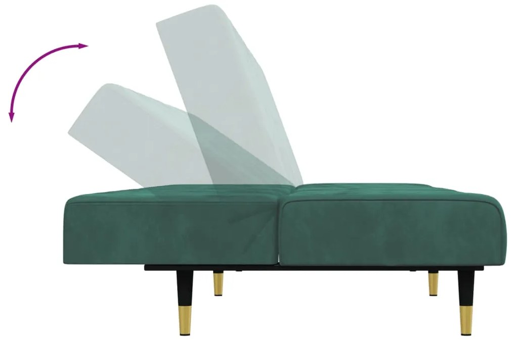 2 pcs conjunto de sofás veludo verde-escuro