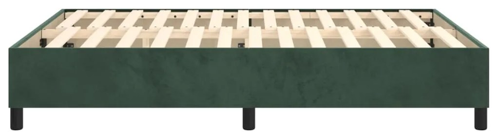 Estrutura de cama sem colchão 140x200 cm veludo verde-escuro
