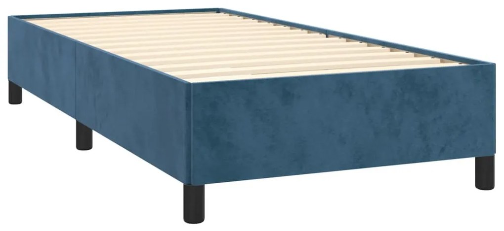 Estrutura de cama 80x200 cm veludo azul-escuro