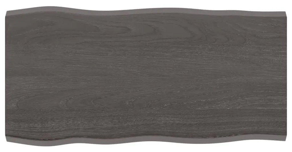 364004 vidaXL Tampo de mesa com bordas vivas carvalho tratado cinza-escuro