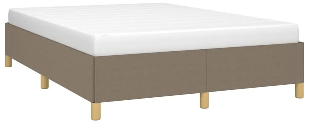 Cama sem colchão 140x200 cm tecido castanho-acinzentado